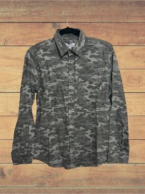Ocean + Coast. Long-Sleeve Camo Button-Down Shirt - Gray Camouflage